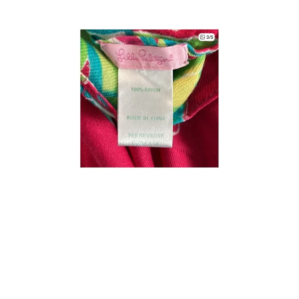 Lilly Pulitzer Pink Pomegranate Jungle Tumble Scarf 48x74
